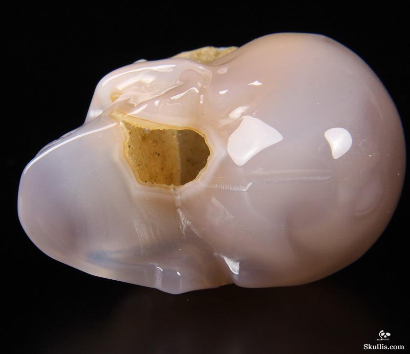 Nice 2.5" Agate Geode Carved Crystal Skull, Realistic Nice 2.5" Agate Geode Carved Crystal Skull, Realistic