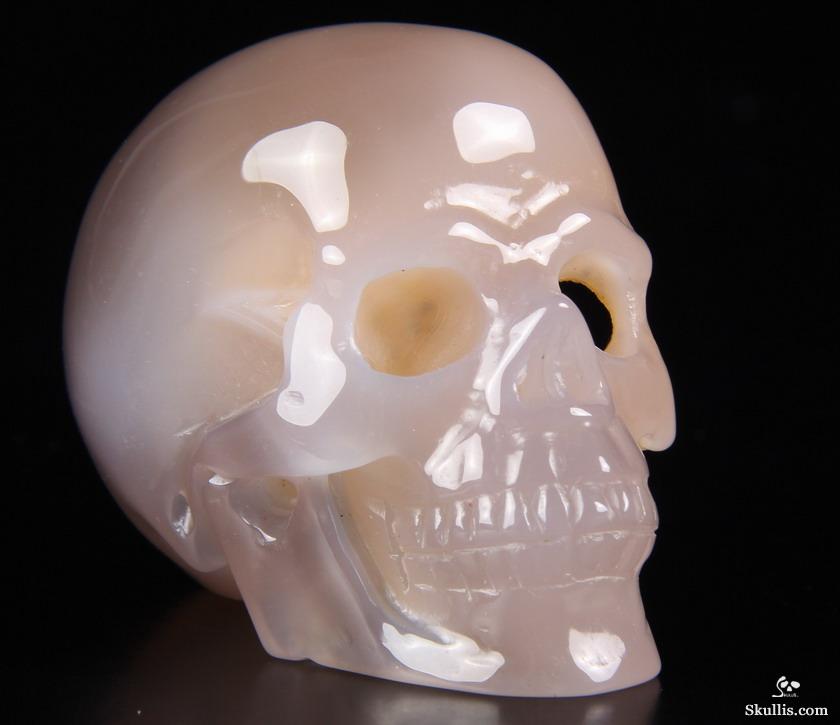 Nice 2.5" Agate Geode Carved Crystal Skull, Realistic Nice 2.5" Agate Geode Carved Crystal Skull, Realistic