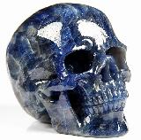 Amazing Gemstone 3.2" Sapphire Corundum Carved Crystal Skull, Super Realistic