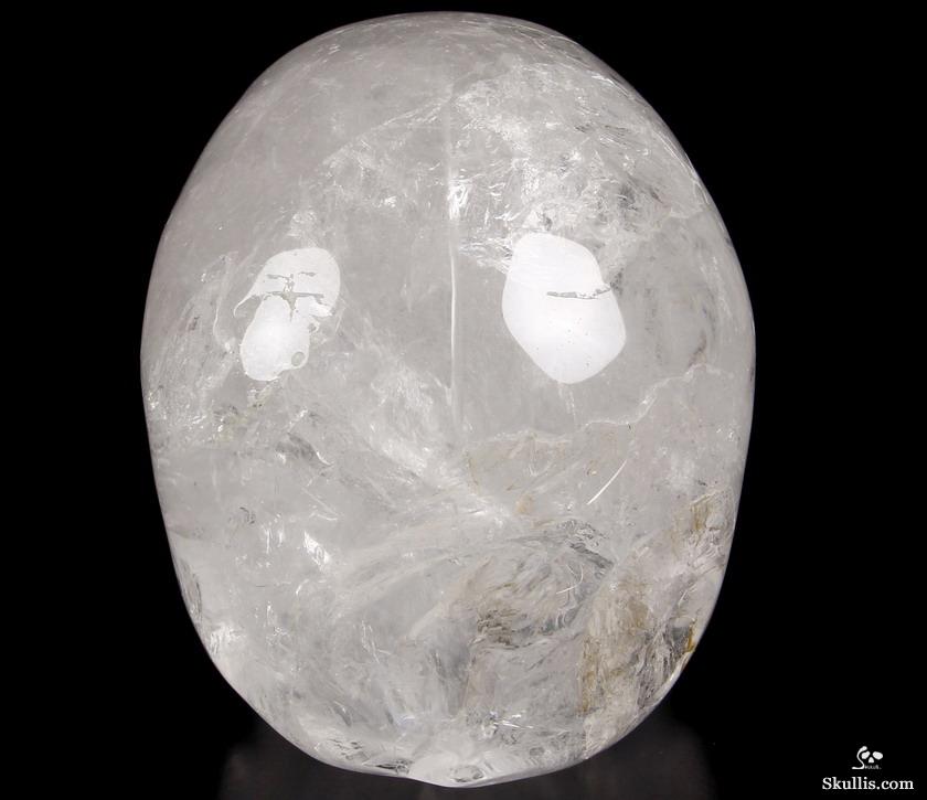 Lifesized 7.8" Quartz Rock Crystal Carved Crystal Skull, Super