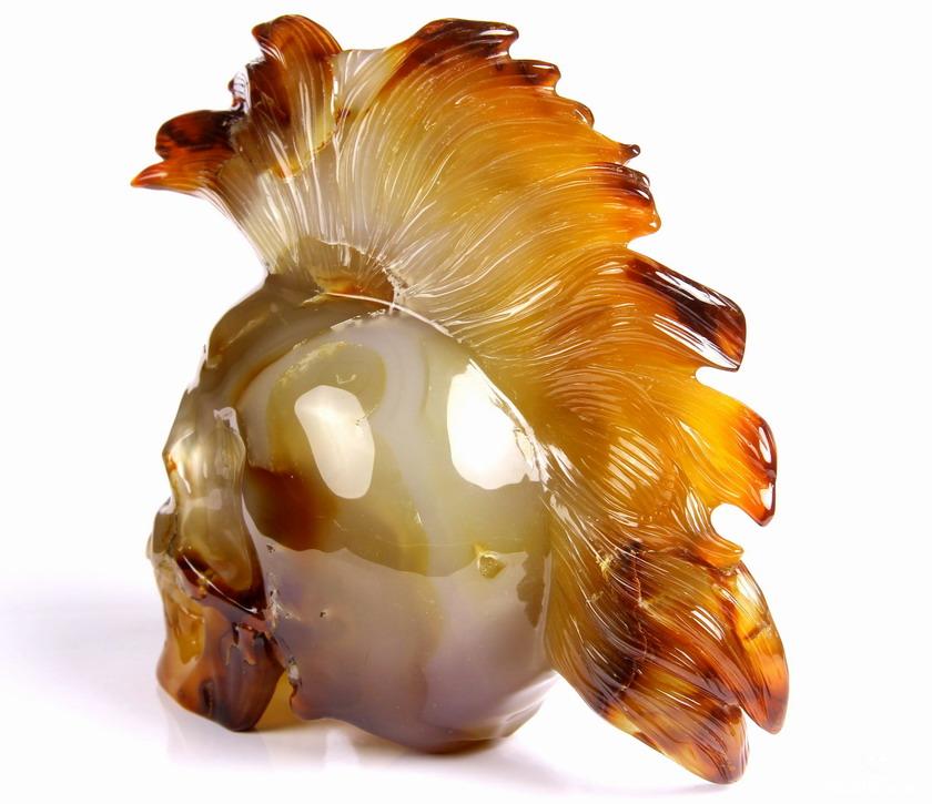 Amazing Gemstone Huge 5.7" Carnelian Carved Crystal Punk Skull Sculpture Amazing Gemstone Huge 5.7" Carnelian Carved Crystal Punk Skull Sculpture