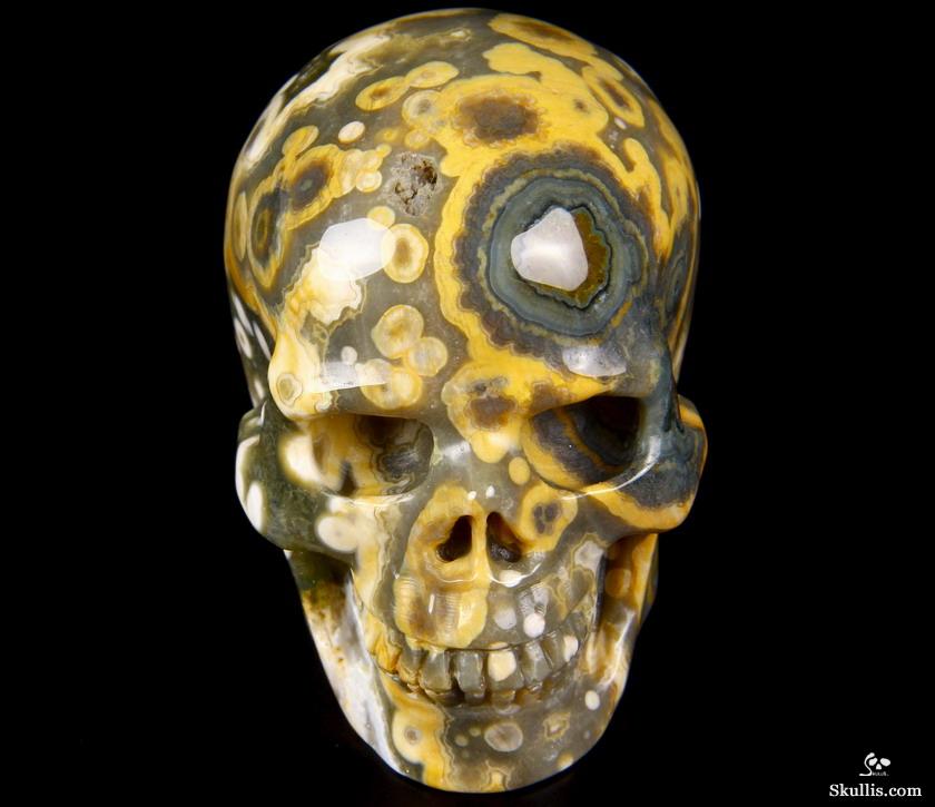 Nice Gemstone 2.5" Ocean Jasper Carved Crystal Skull, Realistic Nice Gemstone 2.5" Ocean Jasper Carved Crystal Skull, Realistic