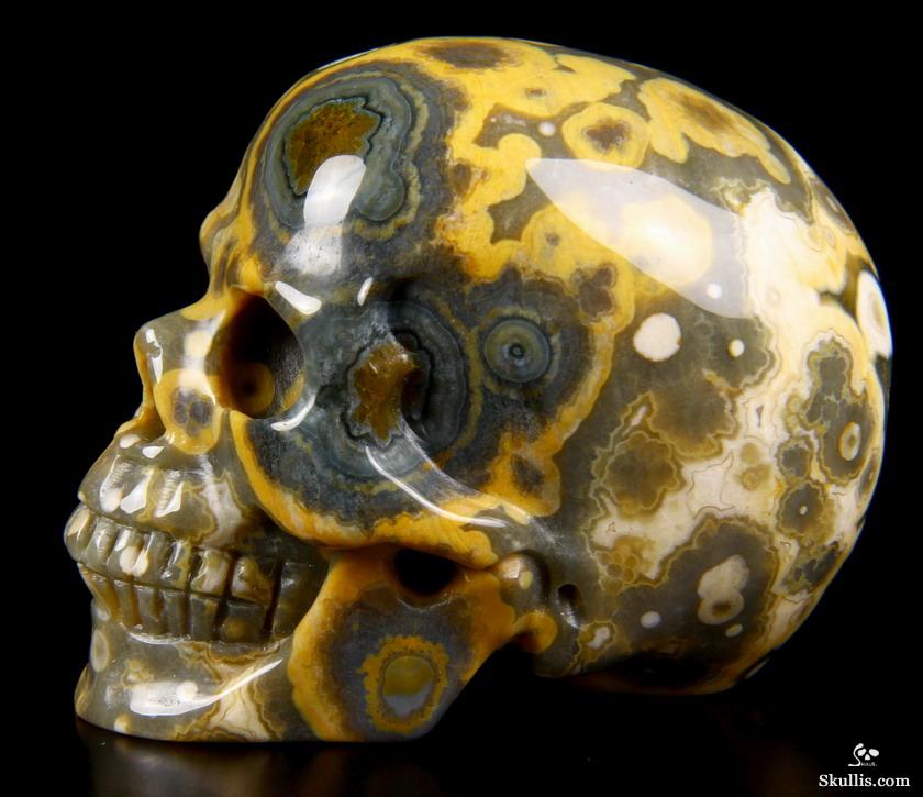 Nice Gemstone 2.5" Ocean Jasper Carved Crystal Skull, Realistic Nice Gemstone 2.5" Ocean Jasper Carved Crystal Skull, Realistic