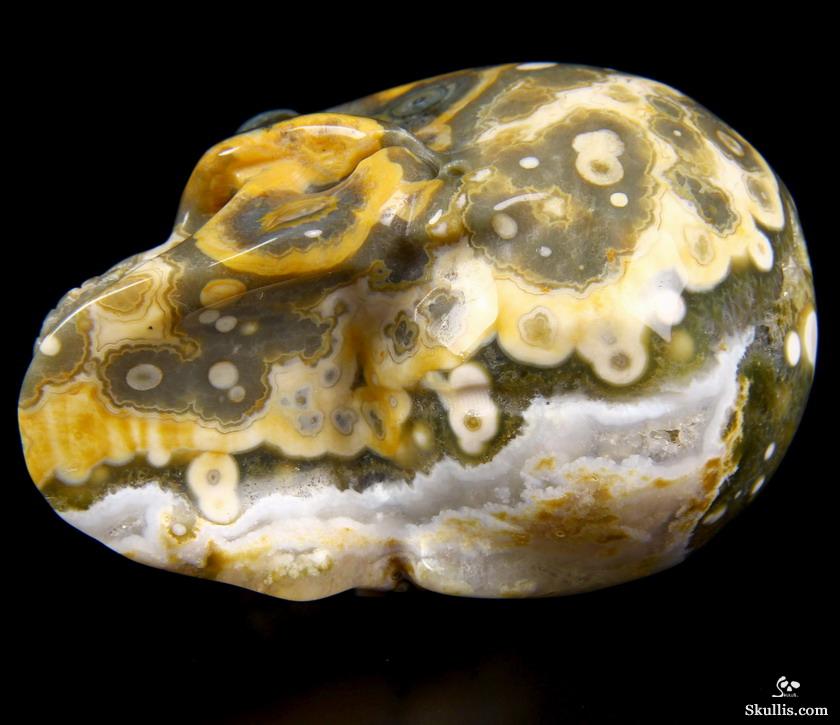 Nice Gemstone 2.5" Ocean Jasper Carved Crystal Skull, Realistic Nice Gemstone 2.5" Ocean Jasper Carved Crystal Skull, Realistic