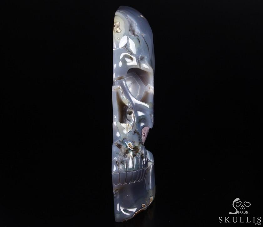 (3.5LB)Amazing Amethyst Geode Lifesized Titan 9.0" Amethyst & Agate Geode Carved Crystal Skull, Realistic (3.5LB)Amazing Amethyst Geode Lifesized Titan 9.0" Amethyst & Agate Geode Carved Crystal Skull, Realistic