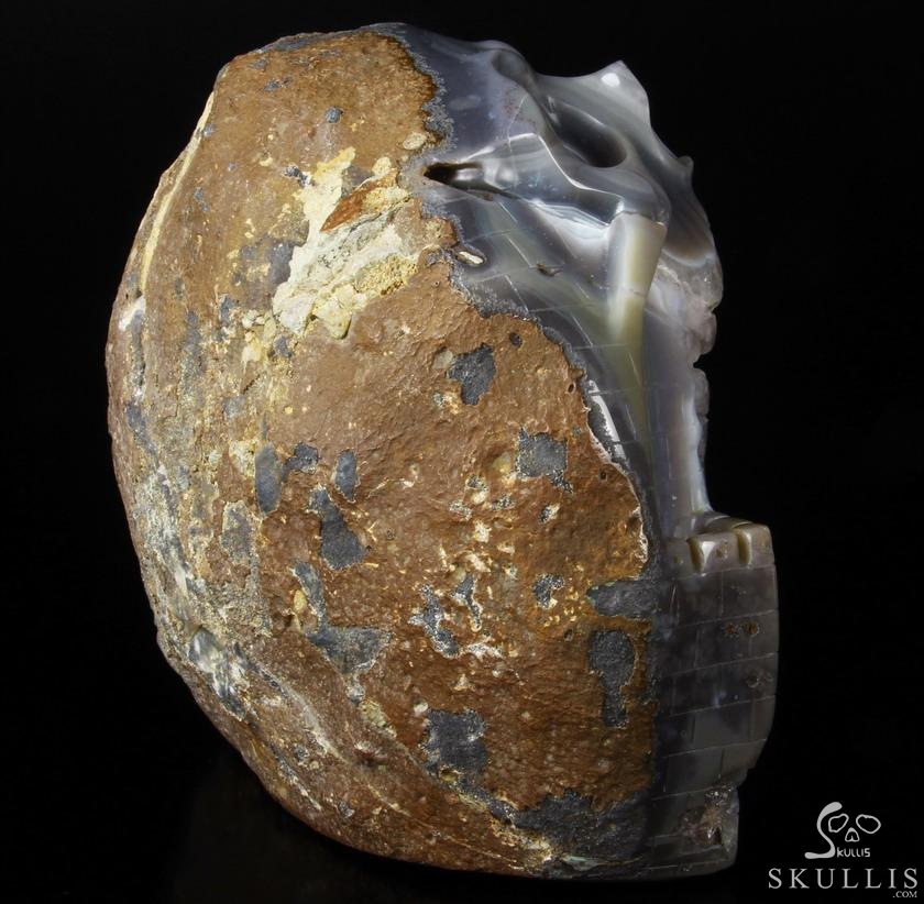 Giant 6.5" Agate Geode Carved Crystal Skull & Castle Giant 6.5" Agate Geode Carved Crystal Skull & Castle