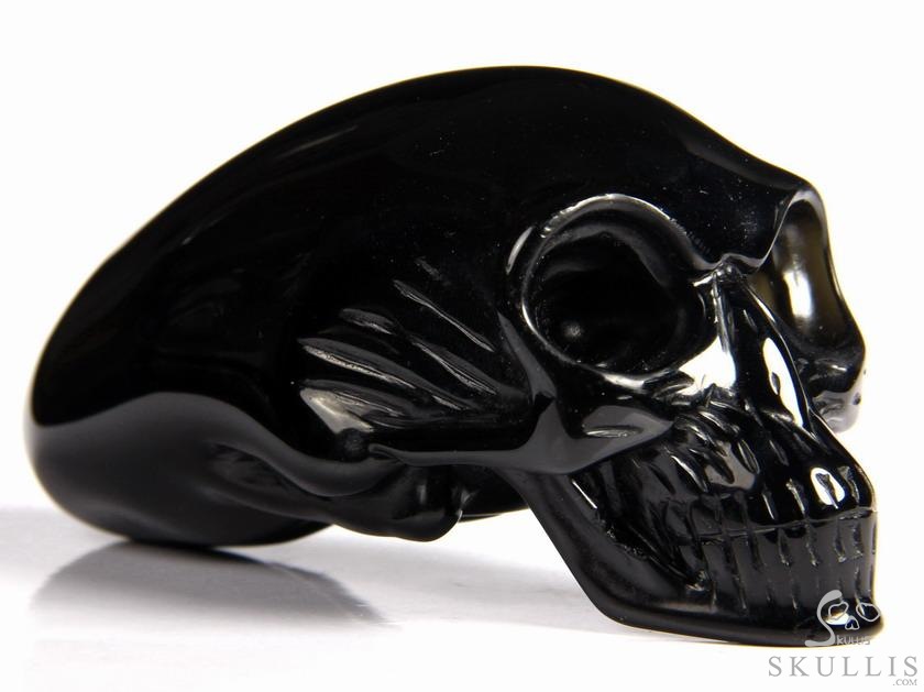 3.8" black obsidian Carved Elongated Mayan Alien Crystal Skull 3.8" black obsidian Carved Elongated Mayan Alien Crystal Skull