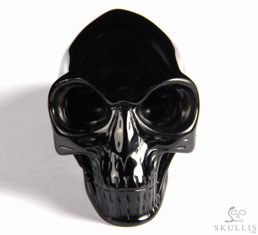 3.8" black obsidian Carved Elongated Mayan Alien Crystal Skull 3.8" black obsidian Carved Elongated Mayan Alien Crystal Skull