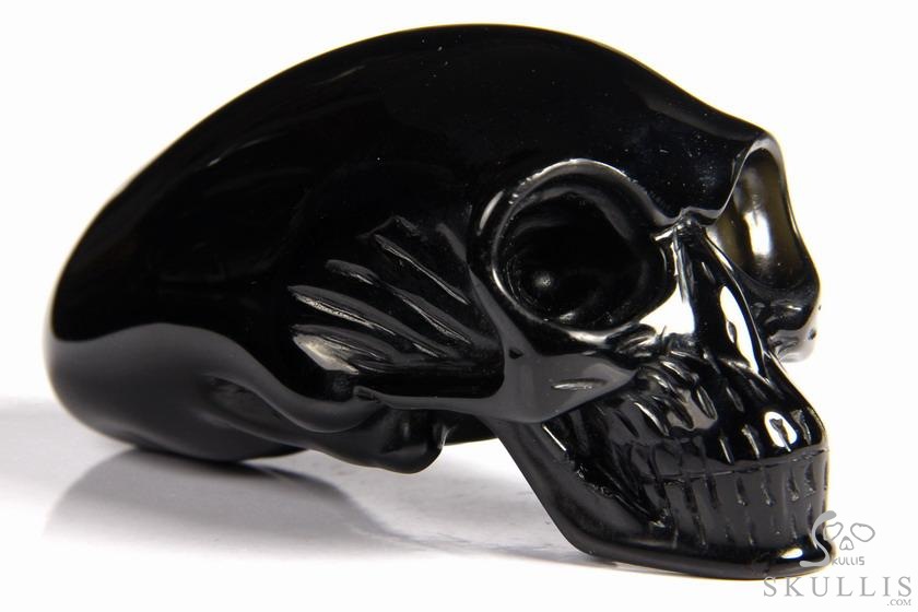 3.8" black obsidian Carved Elongated Mayan Alien Crystal Skull 3.8" black obsidian Carved Elongated Mayan Alien Crystal Skull