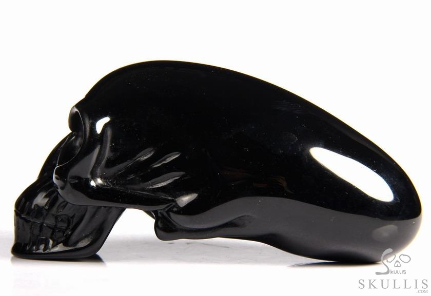 3.8" black obsidian Carved Elongated Mayan Alien Crystal Skull 3.8" black obsidian Carved Elongated Mayan Alien Crystal Skull
