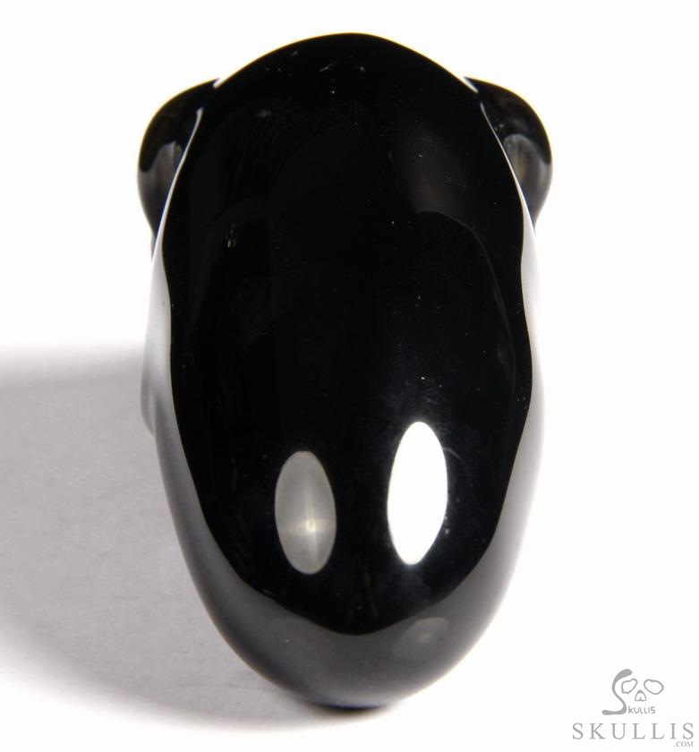 3.8" black obsidian Carved Elongated Mayan Alien Crystal Skull 3.8" black obsidian Carved Elongated Mayan Alien Crystal Skull