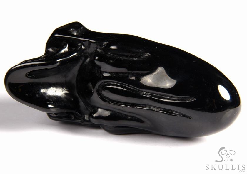 3.8" black obsidian Carved Elongated Mayan Alien Crystal Skull 3.8" black obsidian Carved Elongated Mayan Alien Crystal Skull