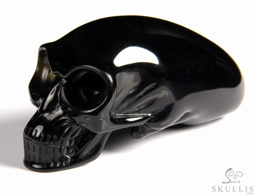 3.8" black obsidian Carved Elongated Mayan Alien Crystal Skull 3.8" black obsidian Carved Elongated Mayan Alien Crystal Skull