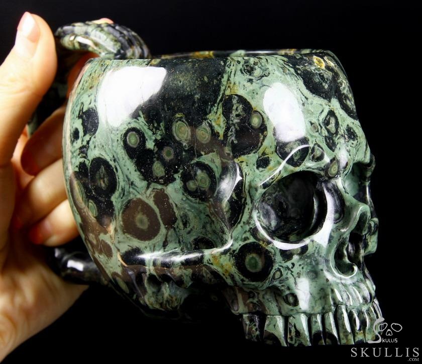 Huge 6.3" Kambaba Jasper Carved Crystal Skull, 9.6 OZ Huge 6.3" Kambaba Jasper Carved Crystal Skull, 9.6 OZ
