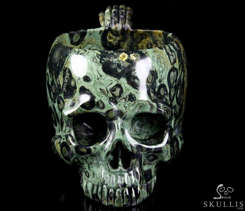 Huge 6.3" Kambaba Jasper Carved Crystal Skull, 9.6 OZ Huge 6.3" Kambaba Jasper Carved Crystal Skull, 9.6 OZ