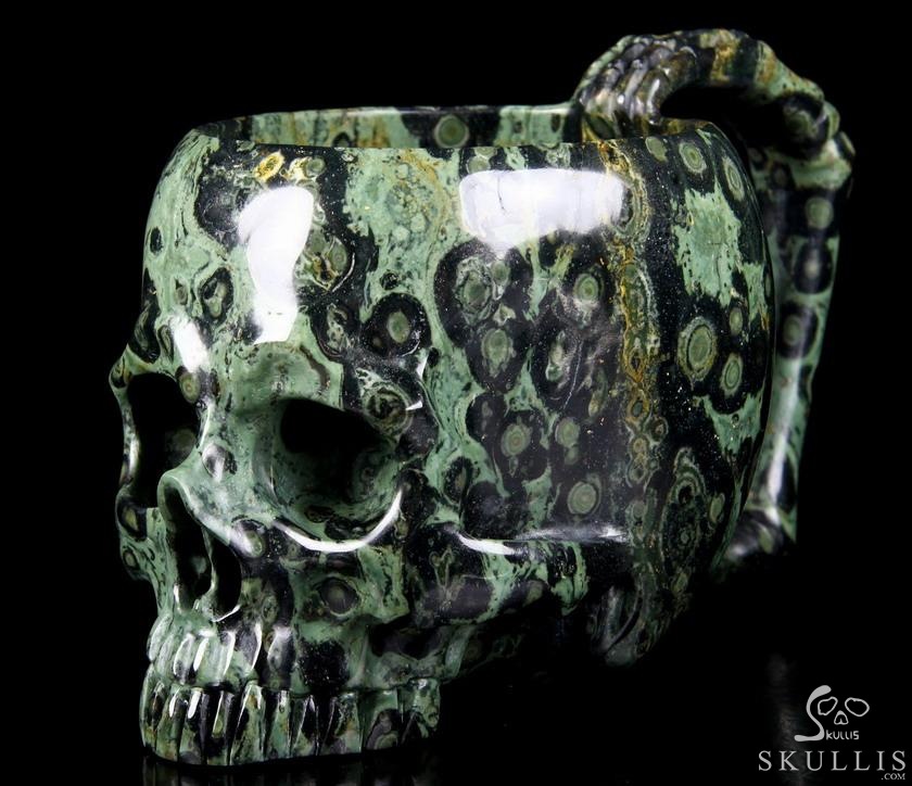 Huge 6.3" Kambaba Jasper Carved Crystal Skull, 9.6 OZ Huge 6.3" Kambaba Jasper Carved Crystal Skull, 9.6 OZ