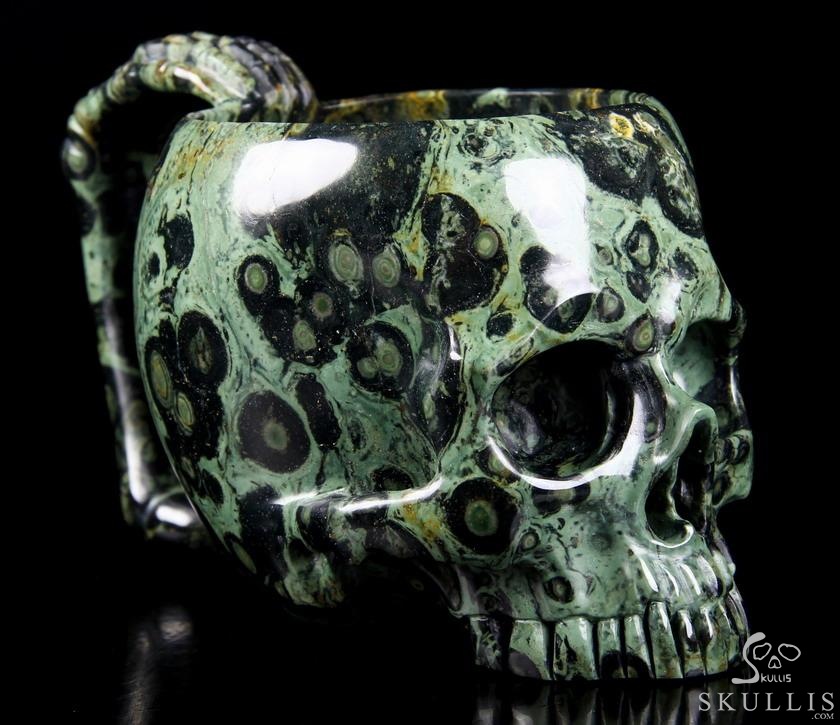 Huge 6.3" Kambaba Jasper Carved Crystal Skull, 9.6 OZ Huge 6.3" Kambaba Jasper Carved Crystal Skull, 9.6 OZ