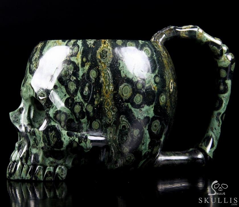 Huge 6.3" Kambaba Jasper Carved Crystal Skull, 9.6 OZ Huge 6.3" Kambaba Jasper Carved Crystal Skull, 9.6 OZ