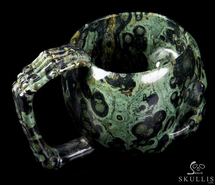 Huge 6.3" Kambaba Jasper Carved Crystal Skull, 9.6 OZ Huge 6.3" Kambaba Jasper Carved Crystal Skull, 9.6 OZ
