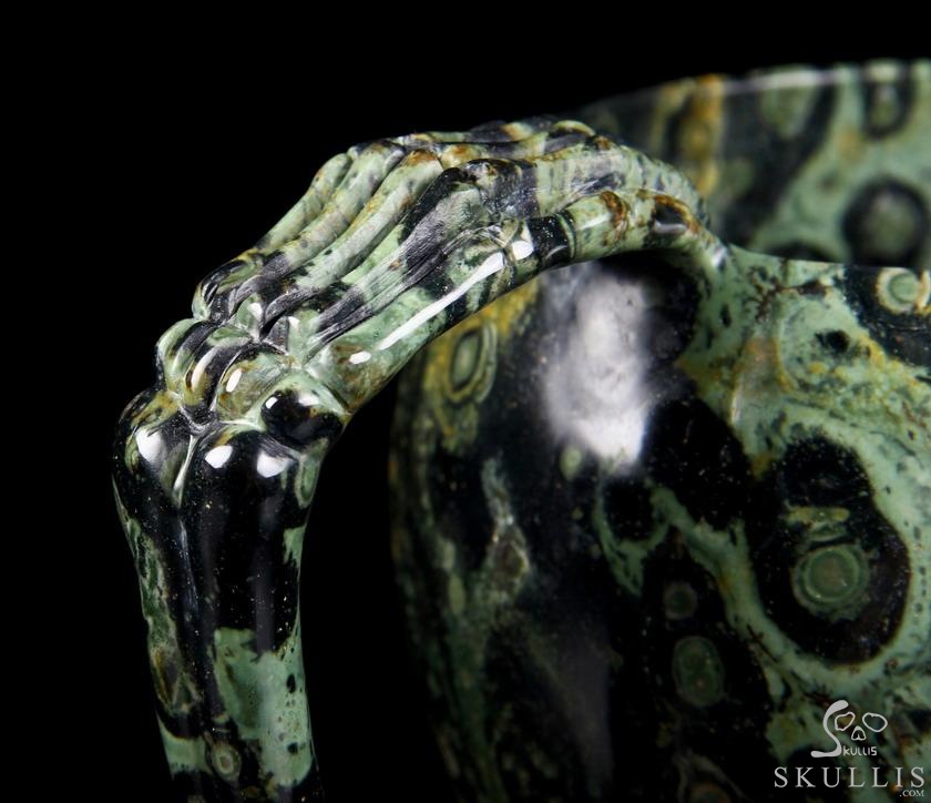 Huge 6.3" Kambaba Jasper Carved Crystal Skull, 9.6 OZ Huge 6.3" Kambaba Jasper Carved Crystal Skull, 9.6 OZ