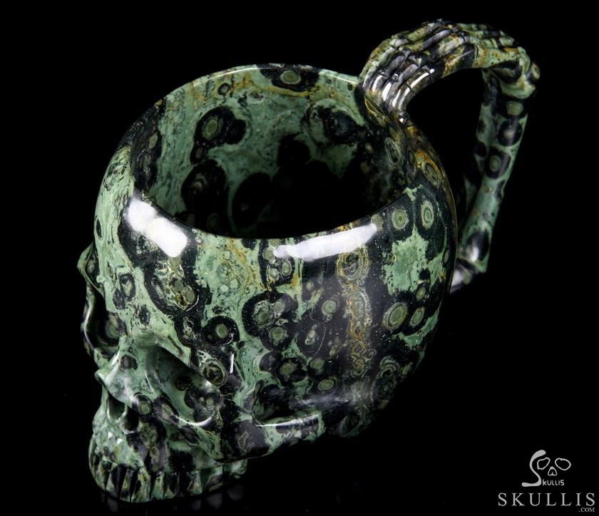 Huge 6.3" Kambaba Jasper Carved Crystal Skull, 9.6 OZ Huge 6.3" Kambaba Jasper Carved Crystal Skull, 9.6 OZ