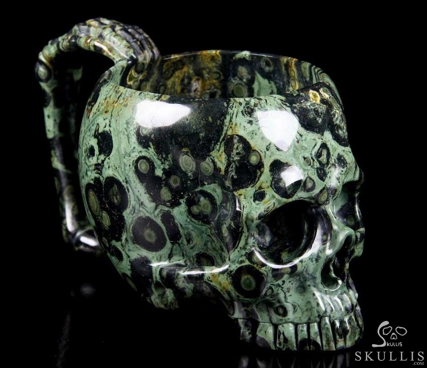 Huge 6.3" Kambaba Jasper Carved Crystal Skull, 9.6 OZ Huge 6.3" Kambaba Jasper Carved Crystal Skull, 9.6 OZ