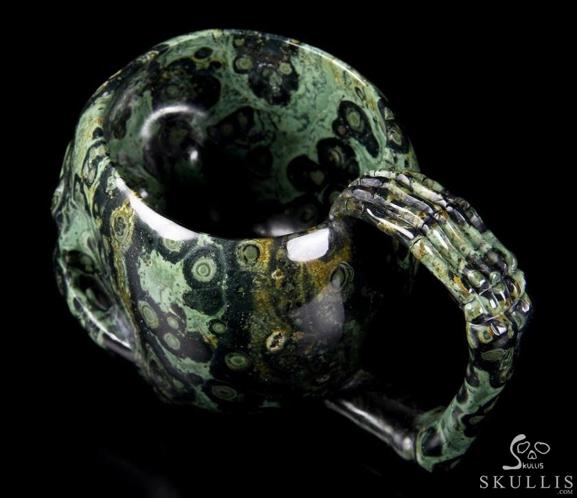 Huge 6.3" Kambaba Jasper Carved Crystal Skull, 9.6 OZ Huge 6.3" Kambaba Jasper Carved Crystal Skull, 9.6 OZ