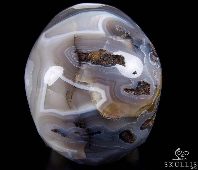 huge 5.2" Agate Carved Crystal Skull, Realistic huge 5.2" Agate Carved Crystal Skull, Realistic