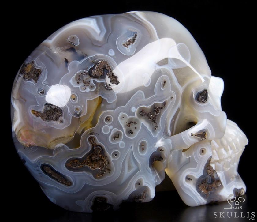 huge 5.2" Agate Carved Crystal Skull, Realistic huge 5.2" Agate Carved Crystal Skull, Realistic