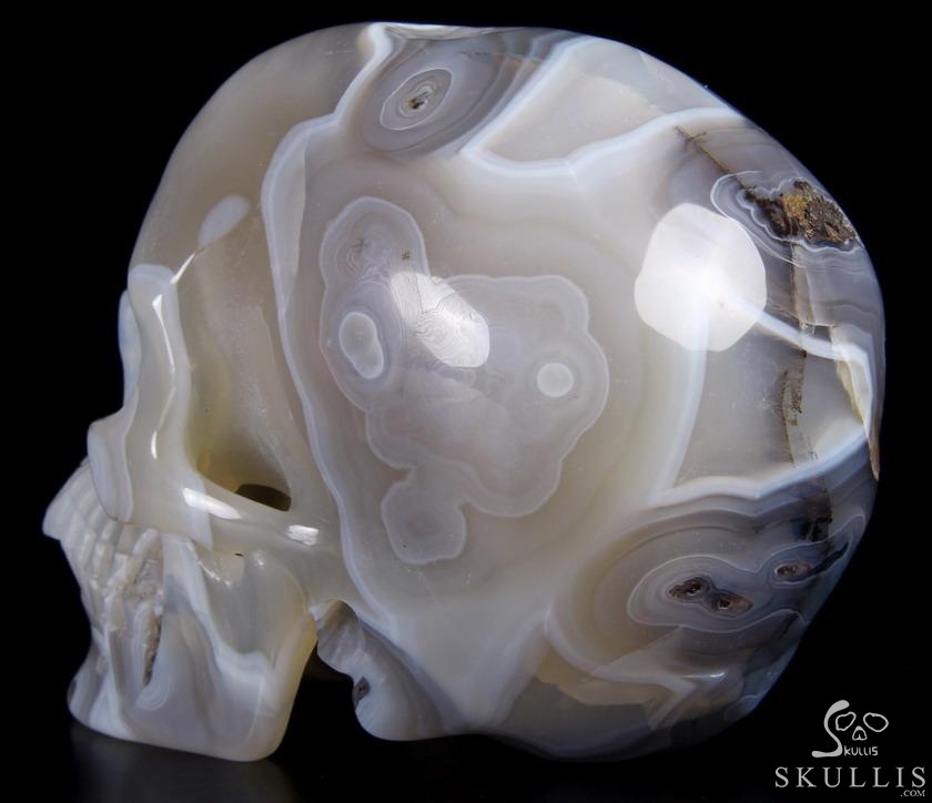 huge 5.2" Agate Carved Crystal Skull, Realistic huge 5.2" Agate Carved Crystal Skull, Realistic