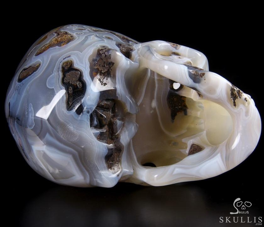 huge 5.2" Agate Carved Crystal Skull, Realistic huge 5.2" Agate Carved Crystal Skull, Realistic