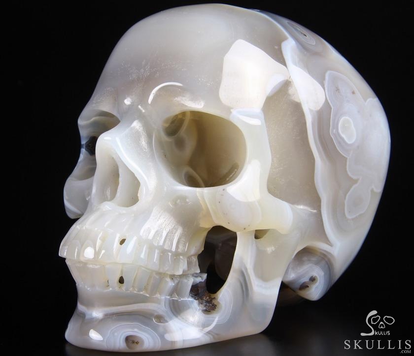 huge 5.2" Agate Carved Crystal Skull, Realistic huge 5.2" Agate Carved Crystal Skull, Realistic