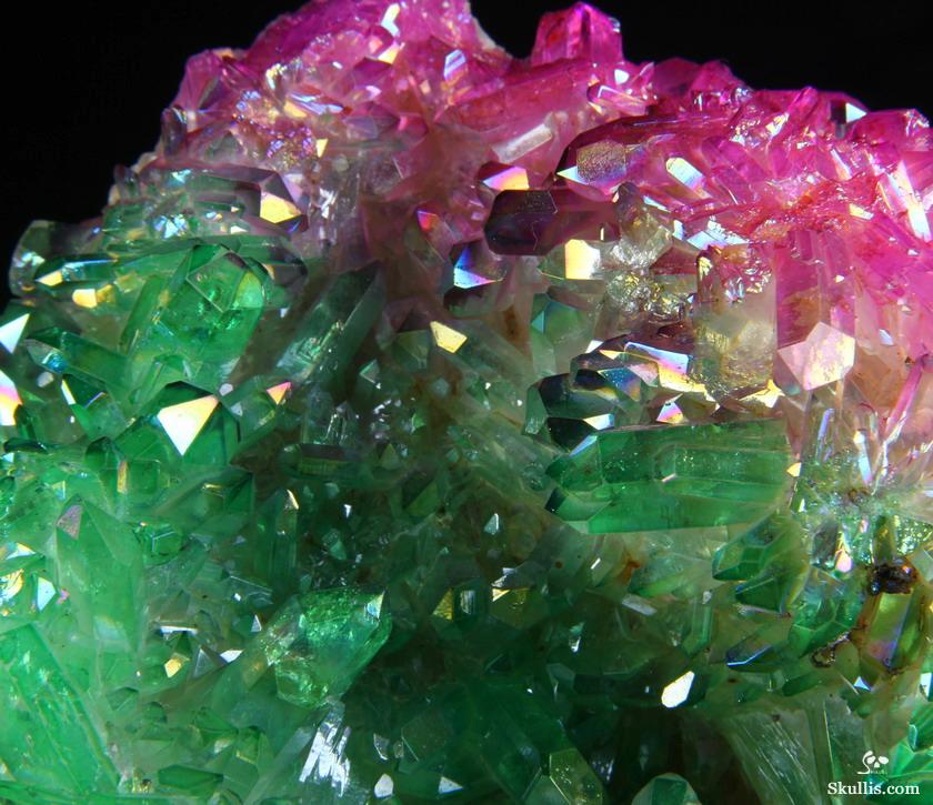 Rainbow 6.1" Rainbow Aura Quartz Druse Carved Crystal Skull Druse, Super Realistic Rainbow 6.1" Rainbow Aura Quartz Druse Carved Crystal Skull Druse, Super Realistic