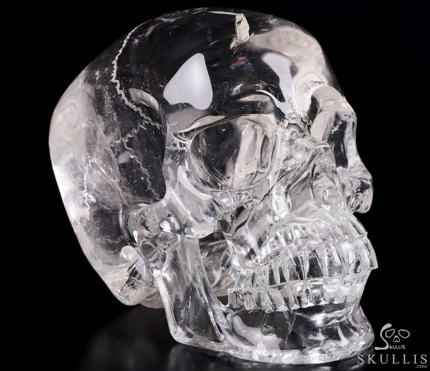 Lifesized Clear 6.5" Quartz Rock Crystal Carved Crystal Skull With Sutures,Super Realistic, Crystal Healing Lifesized Clear 6.5" Quartz Rock Crystal Carved Crystal Skull With Sutures,Super Realistic, Crystal Healing
