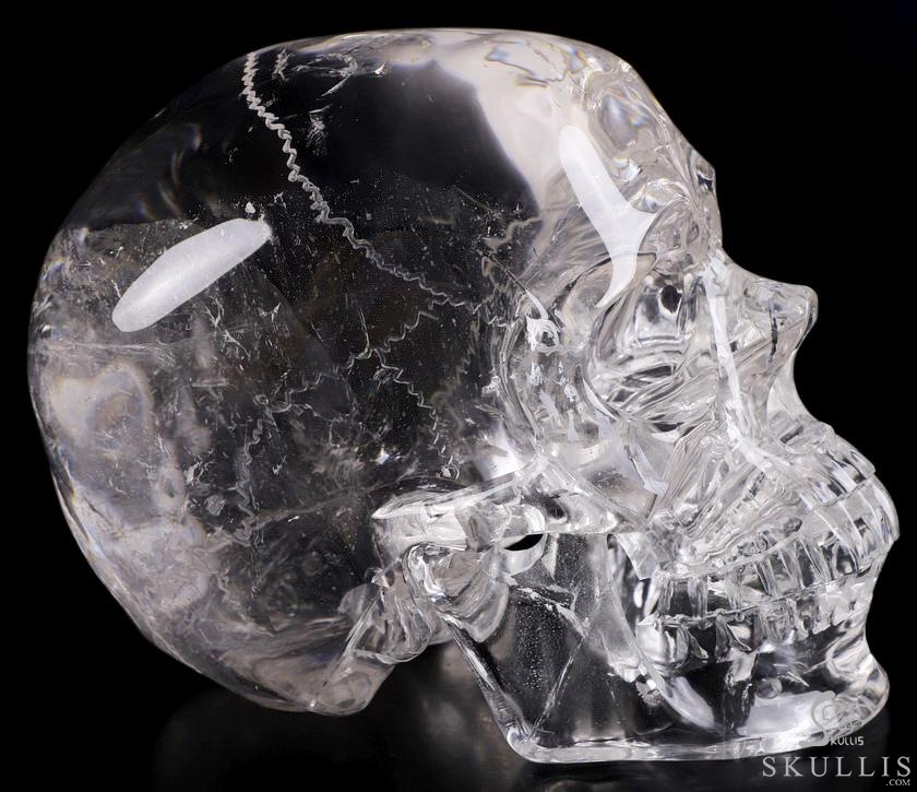 Lifesized Clear 6.5" Quartz Rock Crystal Carved Crystal Skull With Sutures,Super Realistic, Crystal Healing Lifesized Clear 6.5" Quartz Rock Crystal Carved Crystal Skull With Sutures,Super Realistic, Crystal Healing