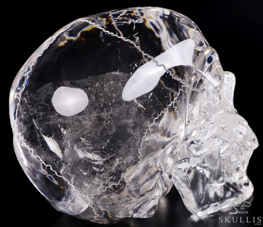 Lifesized Clear 6.5" Quartz Rock Crystal Carved Crystal Skull With Sutures,Super Realistic, Crystal Healing Lifesized Clear 6.5" Quartz Rock Crystal Carved Crystal Skull With Sutures,Super Realistic, Crystal Healing