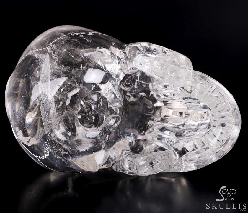 Lifesized Clear 6.5" Quartz Rock Crystal Carved Crystal Skull With Sutures,Super Realistic, Crystal Healing Lifesized Clear 6.5" Quartz Rock Crystal Carved Crystal Skull With Sutures,Super Realistic, Crystal Healing