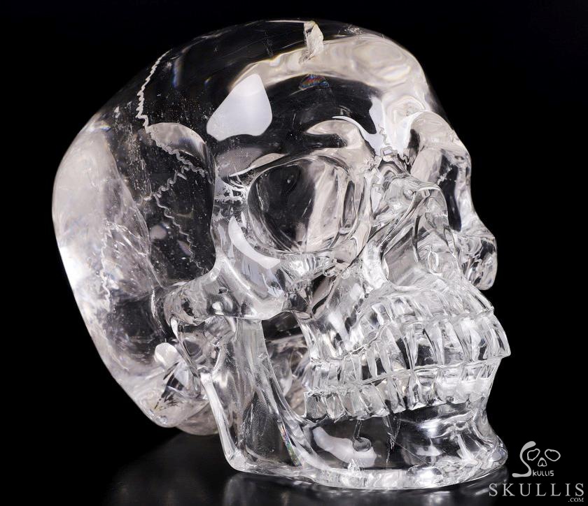 Lifesized Clear 6.5" Quartz Rock Crystal Carved Crystal Skull With Sutures,Super Realistic, Crystal Healing Lifesized Clear 6.5" Quartz Rock Crystal Carved Crystal Skull With Sutures,Super Realistic, Crystal Healing