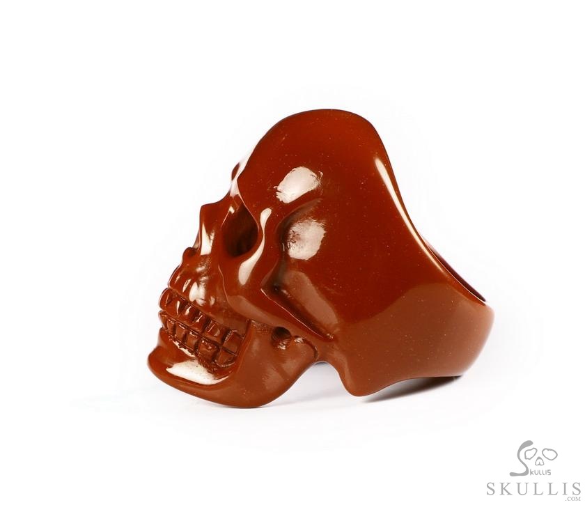 The Poetic Dreamer - US size 8 Red Jasper Hand Carved Crystal Skull Ring, Crystal Healing Skull Jewelry, for Women & Men The Poetic Dreamer - US size 8 Red Jasper Hand Carved Crystal Skull Ring, Crystal Healing Skull Jewelry, for Women & Men