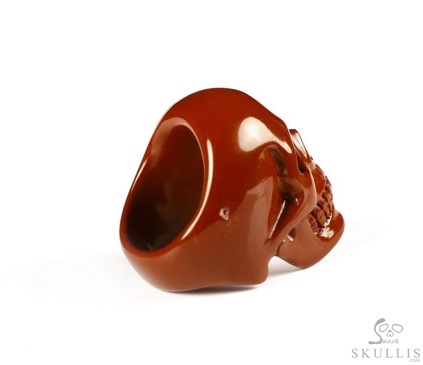 The Poetic Dreamer - US size 8 Red Jasper Hand Carved Crystal Skull Ring, Crystal Healing Skull Jewelry, for Women & Men The Poetic Dreamer - US size 8 Red Jasper Hand Carved Crystal Skull Ring, Crystal Healing Skull Jewelry, for Women & Men