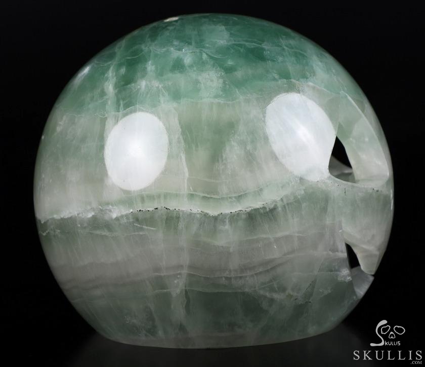 Halloween Gift- 6.0" Fluorite Carved Crystal Halloween Jack Skull Sculpture, Crystal Healing Halloween Gift- 6.0" Fluorite Carved Crystal Halloween Jack Skull Sculpture, Crystal Healing