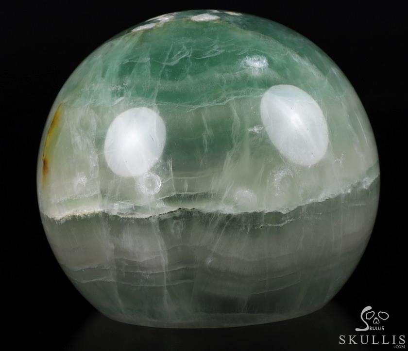Halloween Gift- 6.0" Fluorite Carved Crystal Halloween Jack Skull Sculpture, Crystal Healing Halloween Gift- 6.0" Fluorite Carved Crystal Halloween Jack Skull Sculpture, Crystal Healing