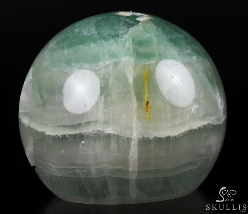 Halloween Gift- 6.0" Fluorite Carved Crystal Halloween Jack Skull Sculpture, Crystal Healing Halloween Gift- 6.0" Fluorite Carved Crystal Halloween Jack Skull Sculpture, Crystal Healing