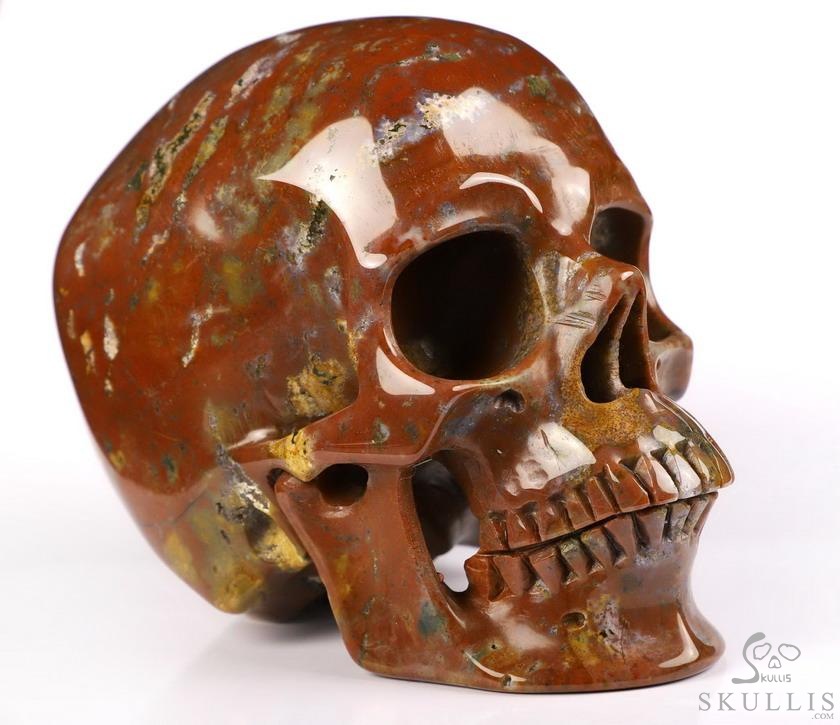 Gemstone Huge 4.7" Indian Agate Carved Crystal Skull,Super Realistic, Crystal Healing Gemstone Huge 4.7" Indian Agate Carved Crystal Skull,Super Realistic, Crystal Healing