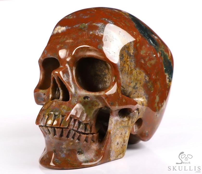 Gemstone Huge 4.7" Indian Agate Carved Crystal Skull,Super Realistic, Crystal Healing Gemstone Huge 4.7" Indian Agate Carved Crystal Skull,Super Realistic, Crystal Healing
