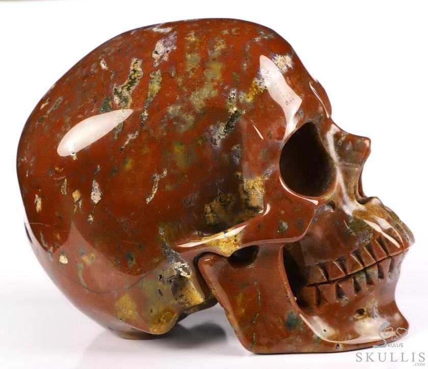 Gemstone Huge 4.7" Indian Agate Carved Crystal Skull,Super Realistic, Crystal Healing Gemstone Huge 4.7" Indian Agate Carved Crystal Skull,Super Realistic, Crystal Healing