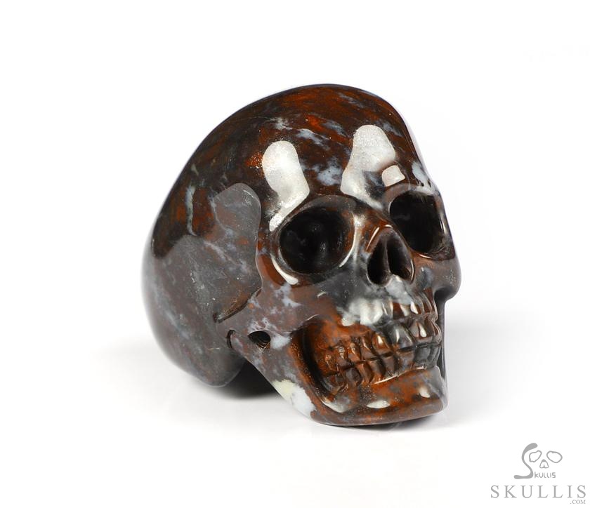 The Poetic Dreamer - US size 10 Chinese Bloodstone Hand Carved Crystal Skull Ring, Crystal Healing Skull Jewelry, for Women & Men The Poetic Dreamer - US size 10 Chinese Bloodstone Hand Carved Crystal Skull Ring, Crystal Healing Skull Jewelry, for Women & Men