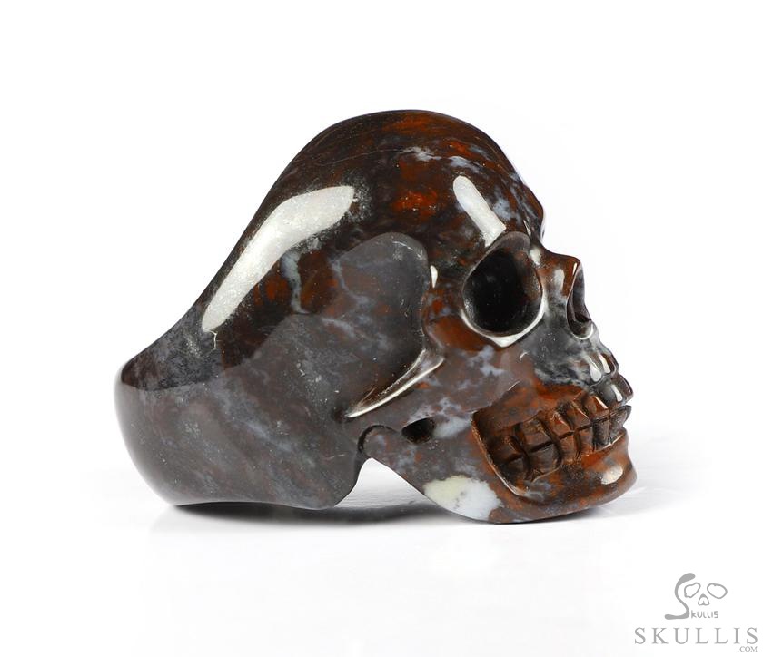 The Poetic Dreamer - US size 10 Chinese Bloodstone Hand Carved Crystal Skull Ring, Crystal Healing Skull Jewelry, for Women & Men The Poetic Dreamer - US size 10 Chinese Bloodstone Hand Carved Crystal Skull Ring, Crystal Healing Skull Jewelry, for Women & Men