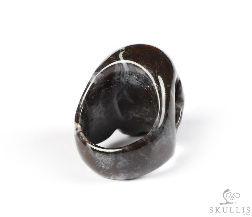 The Poetic Dreamer - US size 10 Chinese Bloodstone Hand Carved Crystal Skull Ring, Crystal Healing Skull Jewelry, for Women & Men The Poetic Dreamer - US size 10 Chinese Bloodstone Hand Carved Crystal Skull Ring, Crystal Healing Skull Jewelry, for Women & Men