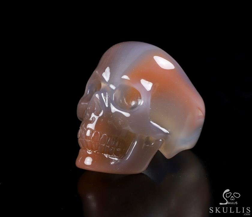 The Poetic Dreamer - US size 8 Mozambique Agate Hand Carved Crystal Skull Ring, Crystal Healing Skull Jewelry, for Women & Men The Poetic Dreamer - US size 8 Mozambique Agate Hand Carved Crystal Skull Ring, Crystal Healing Skull Jewelry, for Women & Men
